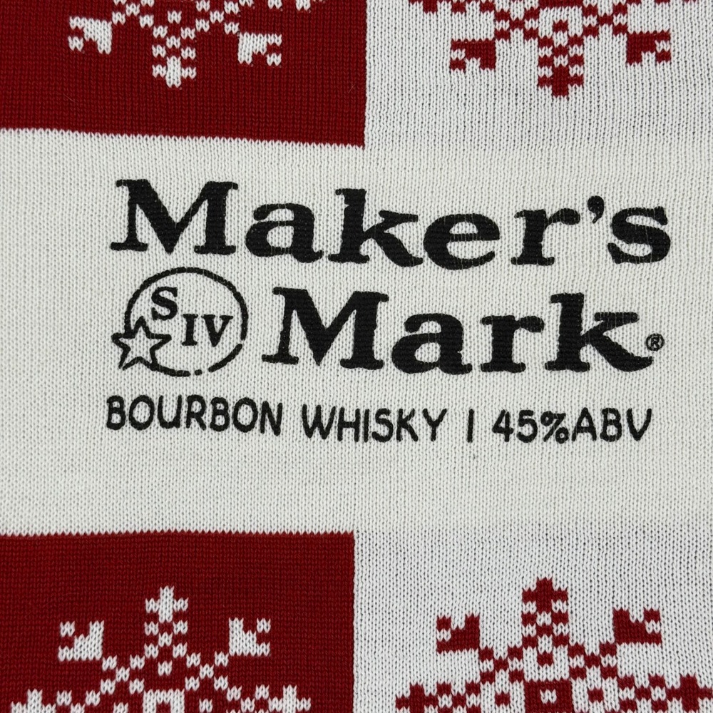 Makers Mark Bourbon Whiskey Snowflake Sweater Xxl… - image 3